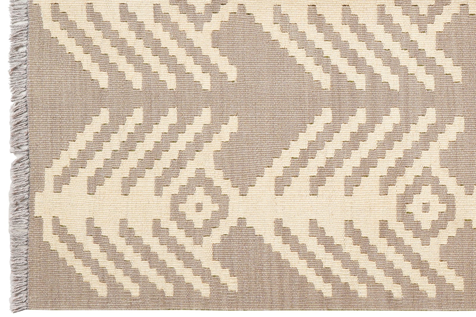 Kelim Gashgai — Handmade, 103x149 cm, Grey, 100% Virgin Wool | View 3