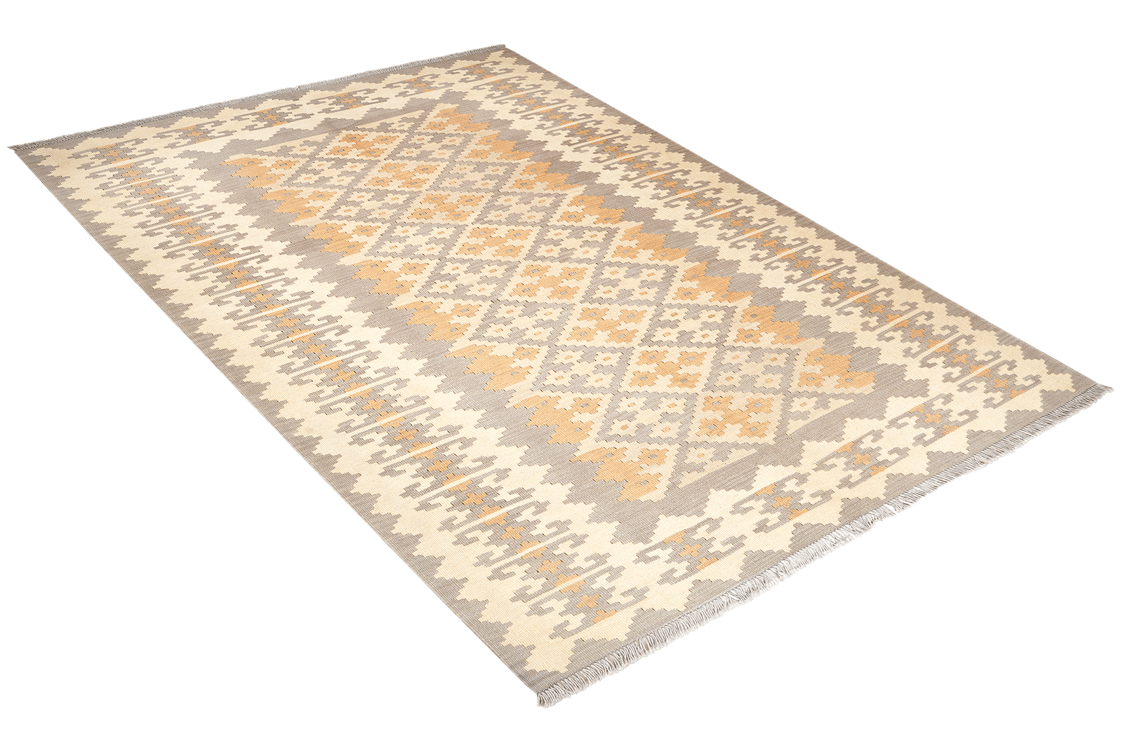 Kelim Gashgai — Handmade, 168x237 cm, Grey, 100% Virgin Wool | View 4