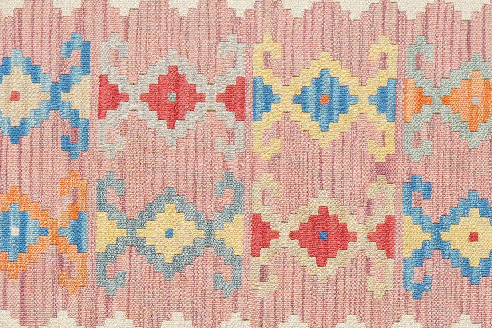 Kelim Gashgai — Handmade, 101x146 cm, Pink, 100% Virgin Wool | View 5