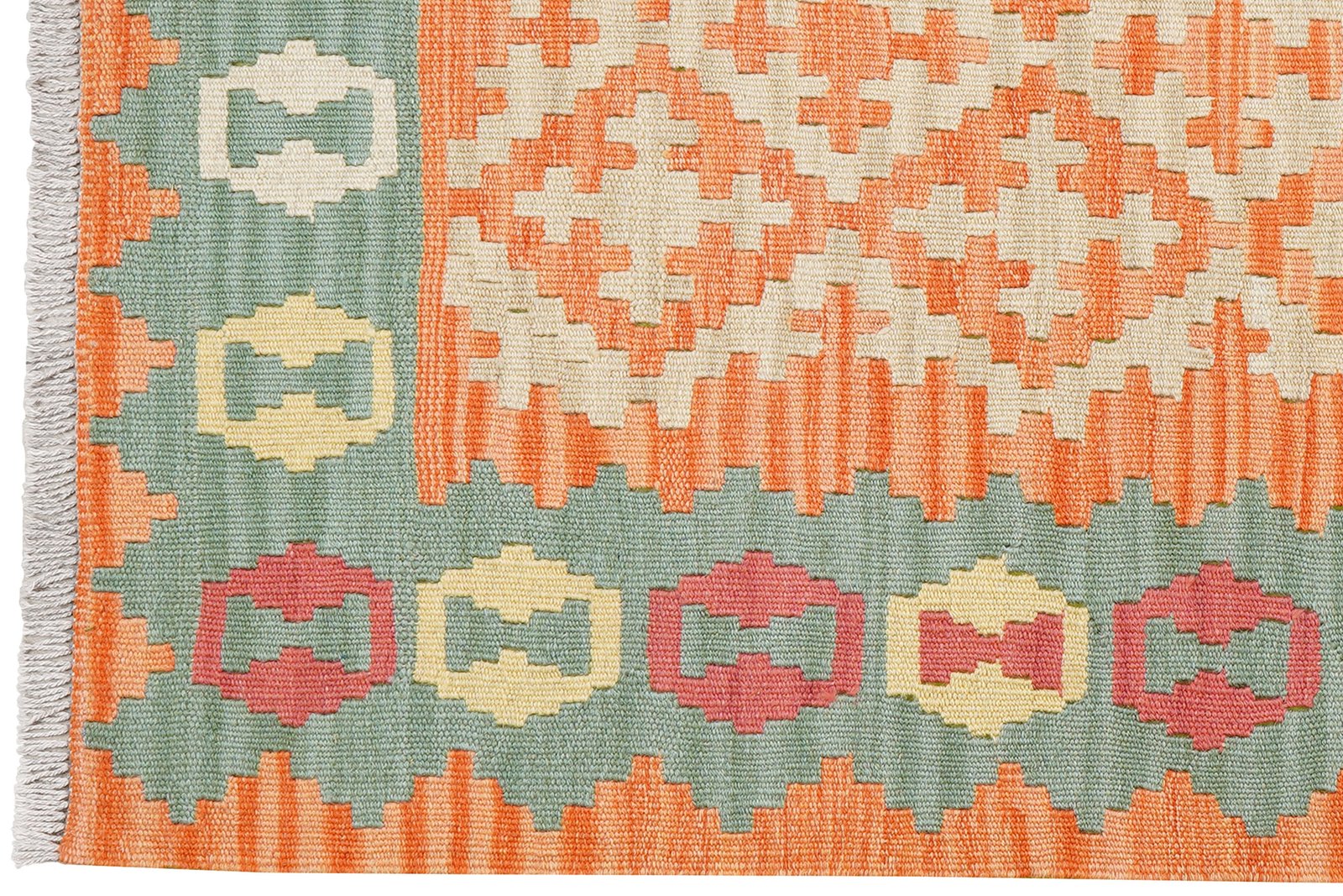 Kelim Gashgai — Handmade, 105x162 cm, Beige, 100% Virgin Wool | View 3