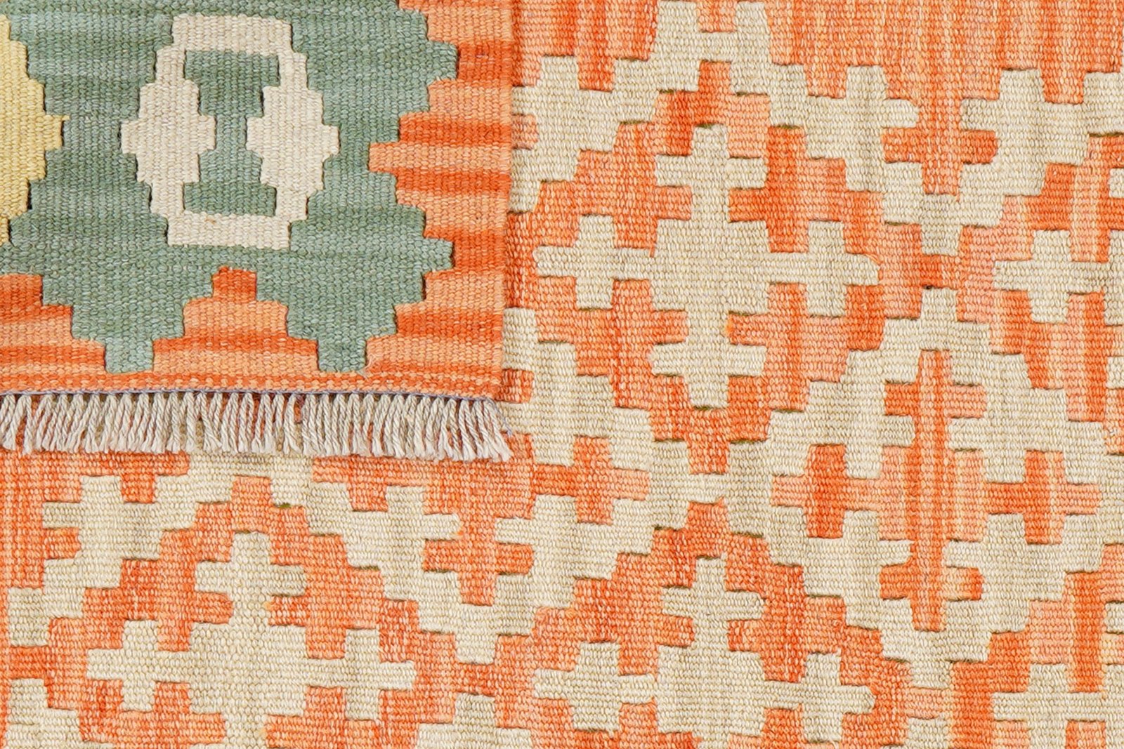 Kelim Gashgai — Handmade, 105x162 cm, Beige, 100% Virgin Wool | View 6