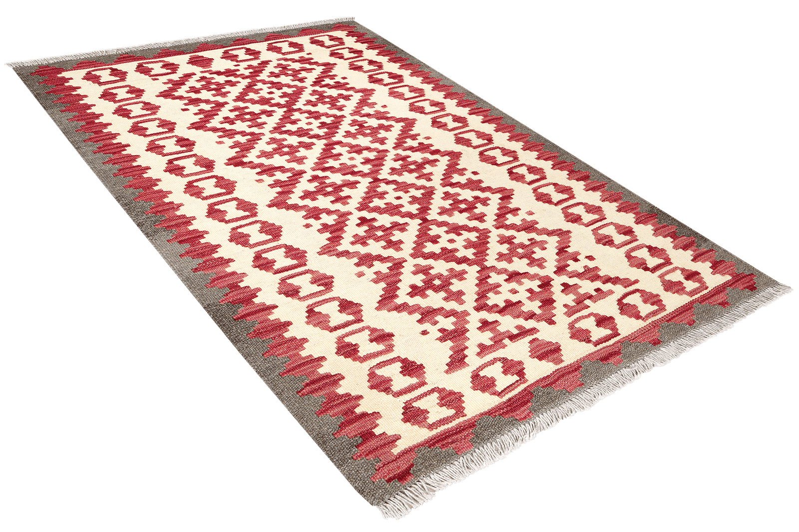 Kelim Gashgai — Handmade, 103x147 cm, Beige, 100% Virgin Wool | View 4