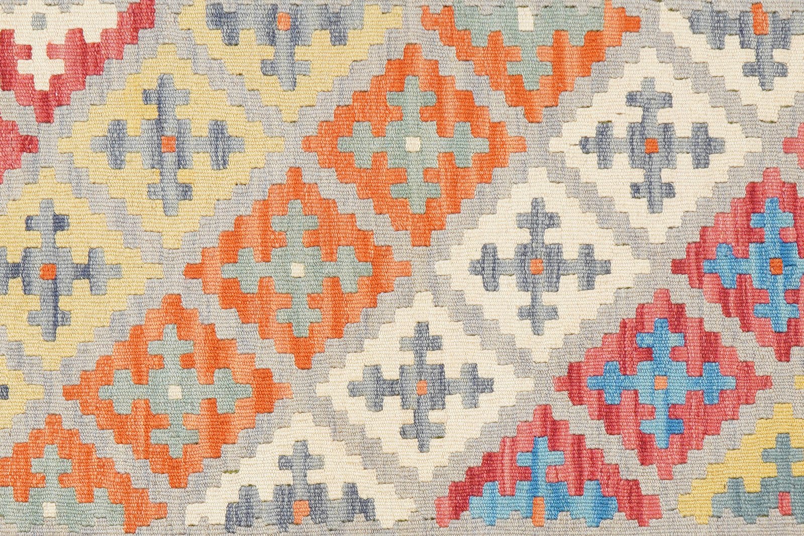 Kelim Gashgai — Handmade, 105x153 cm, Grey, 100% Virgin Wool | View 5