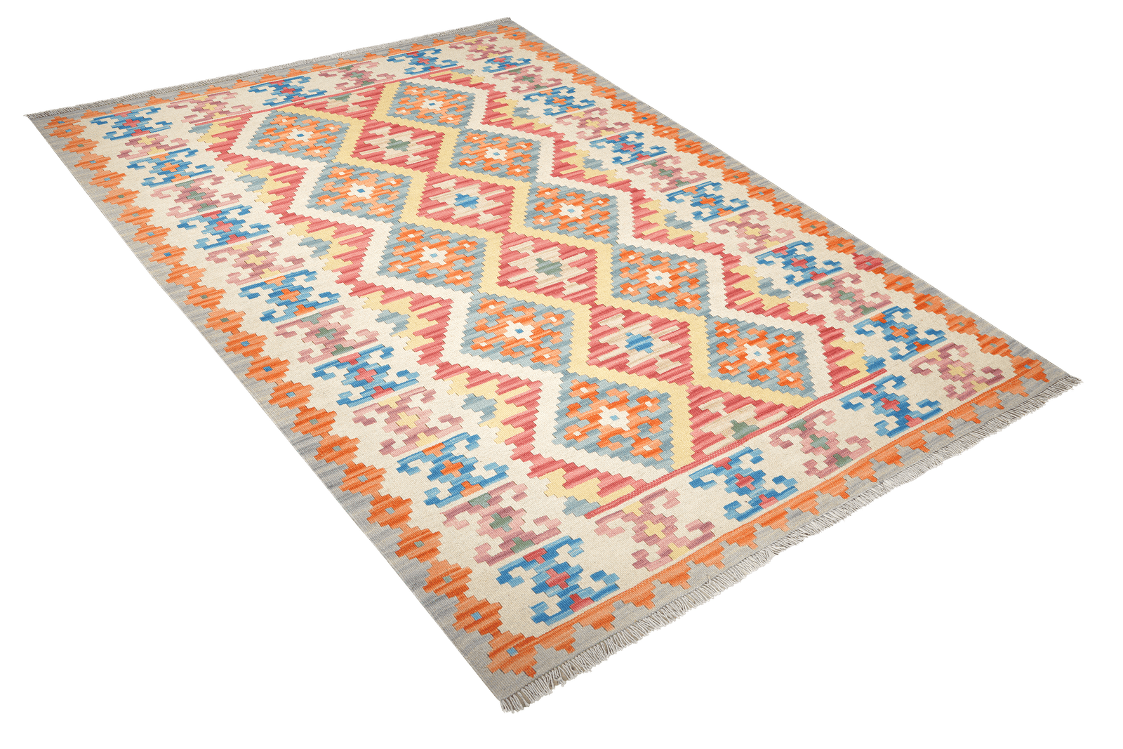Kelim Gashgai — Handmade, 173x232 cm, Yellow, 100% Virgin Wool | View 4