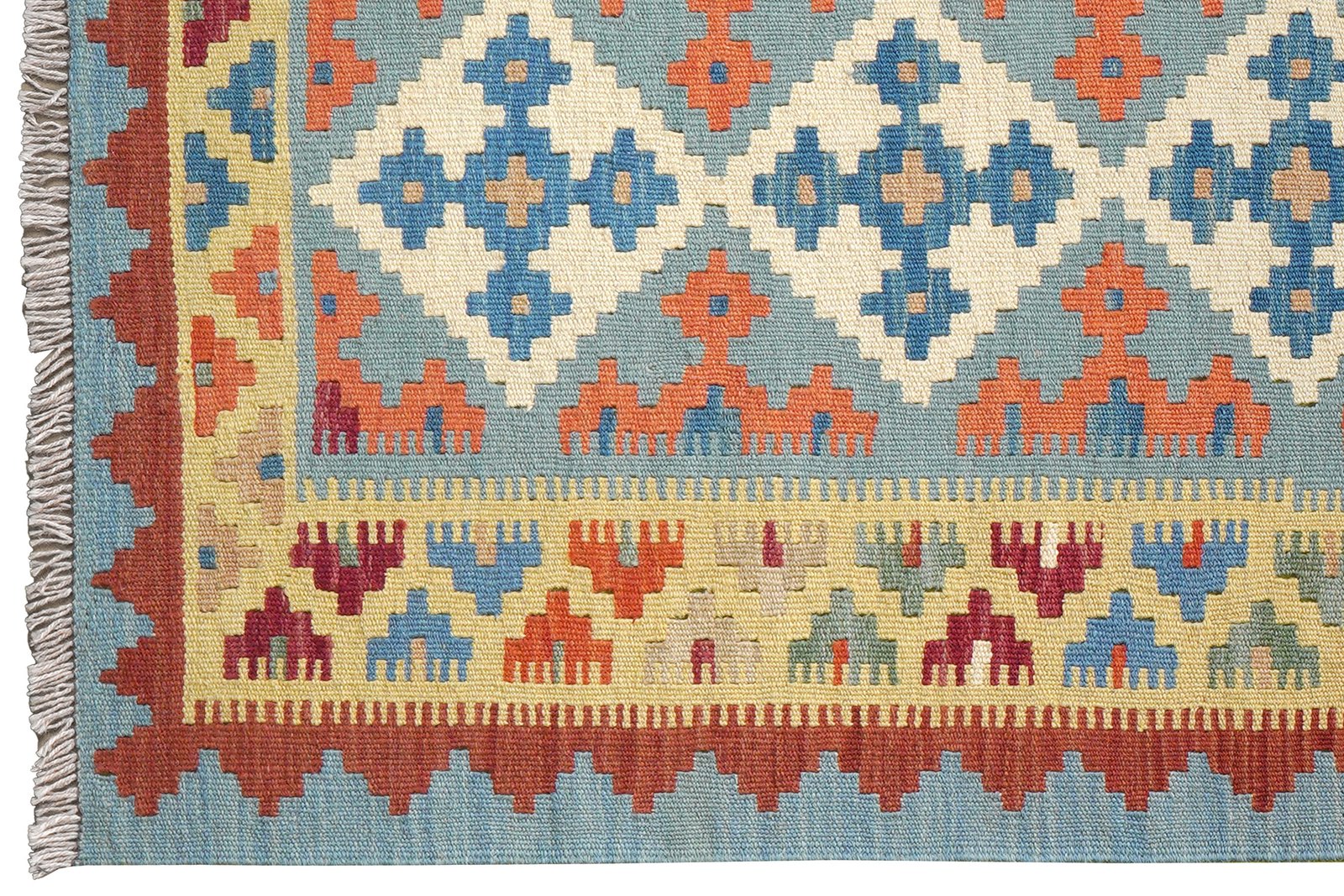 Kelim Gashgai — Handmade, 81x196 cm, Blue, 100% Virgin Wool | View 3