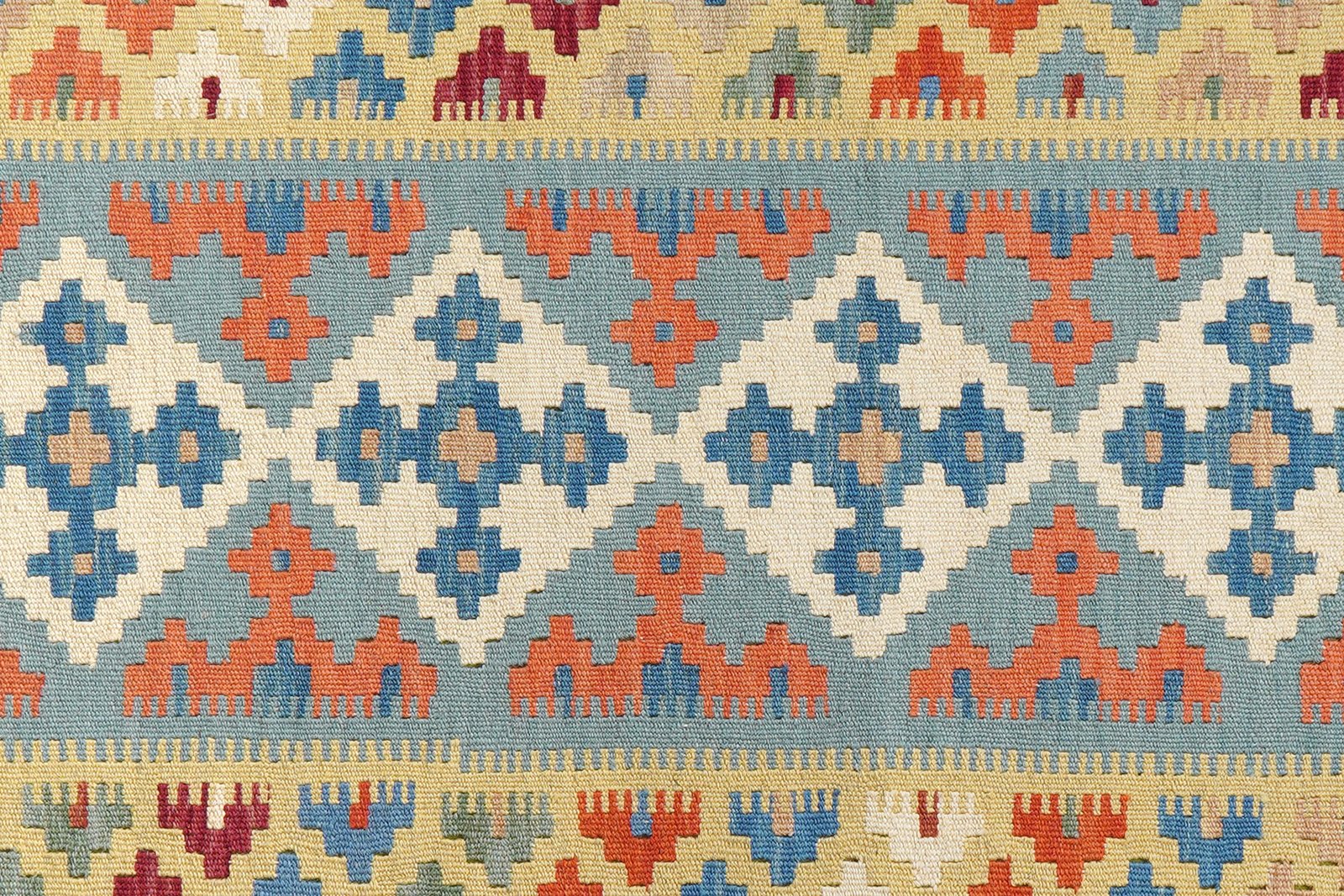 Kelim Gashgai — Handmade, 81x196 cm, Blue, 100% Virgin Wool | View 5
