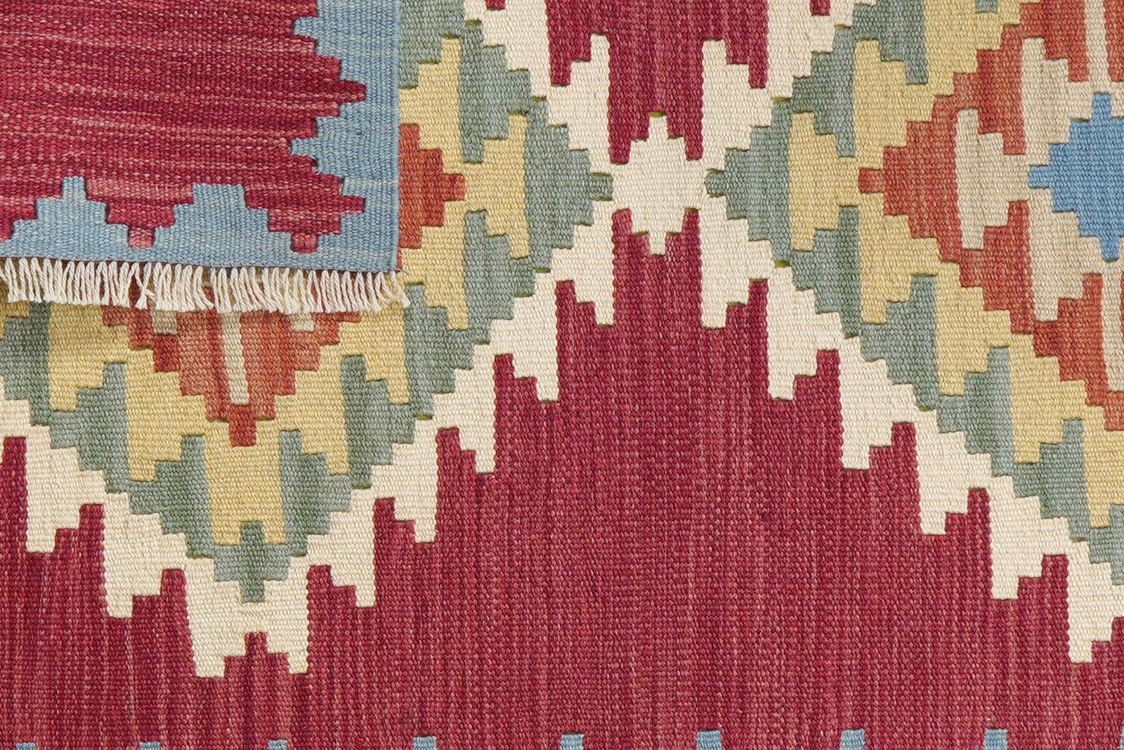 Kelim Gashgai — Handmade, 80x124 cm, Beige, 100% Virgin Wool | View 6