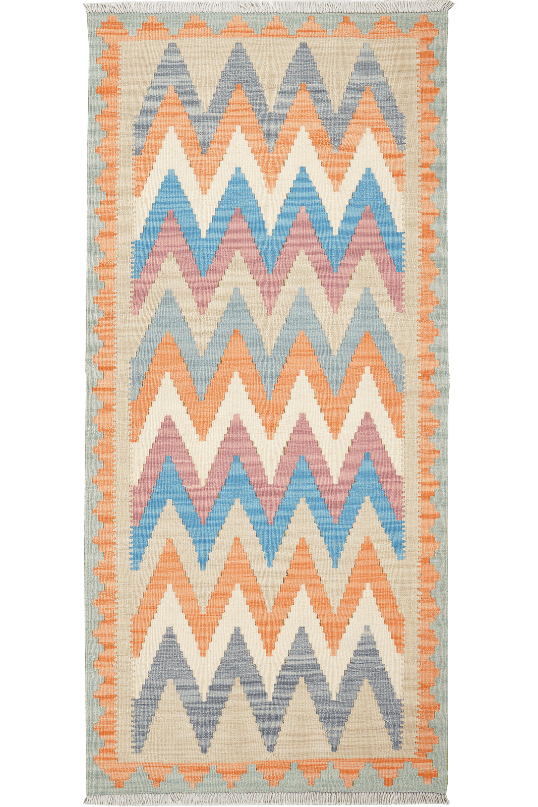 Kelim Gashgai — Handmade, 83x190 cm, Beige, 100% Virgin Wool | Main view