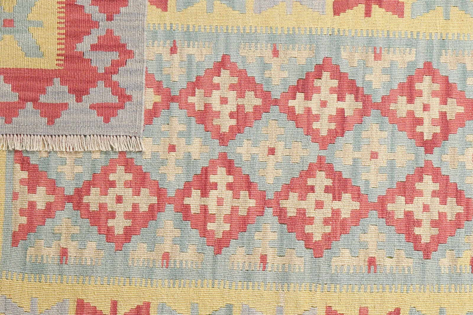 Kelim Gashgai — Handmade, 121x184 cm, Green, 100% Virgin Wool | View 6