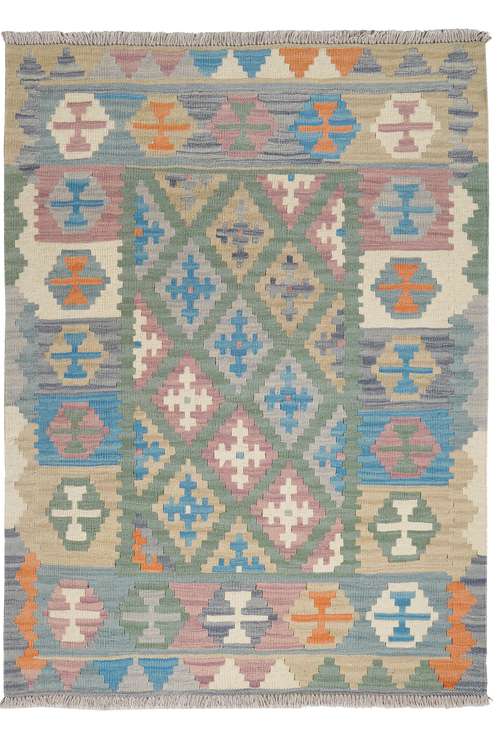 Kelim Gashgai — Handgefertigt, 150x108 cm, Bunt, 100% Virgin Wool | Main view