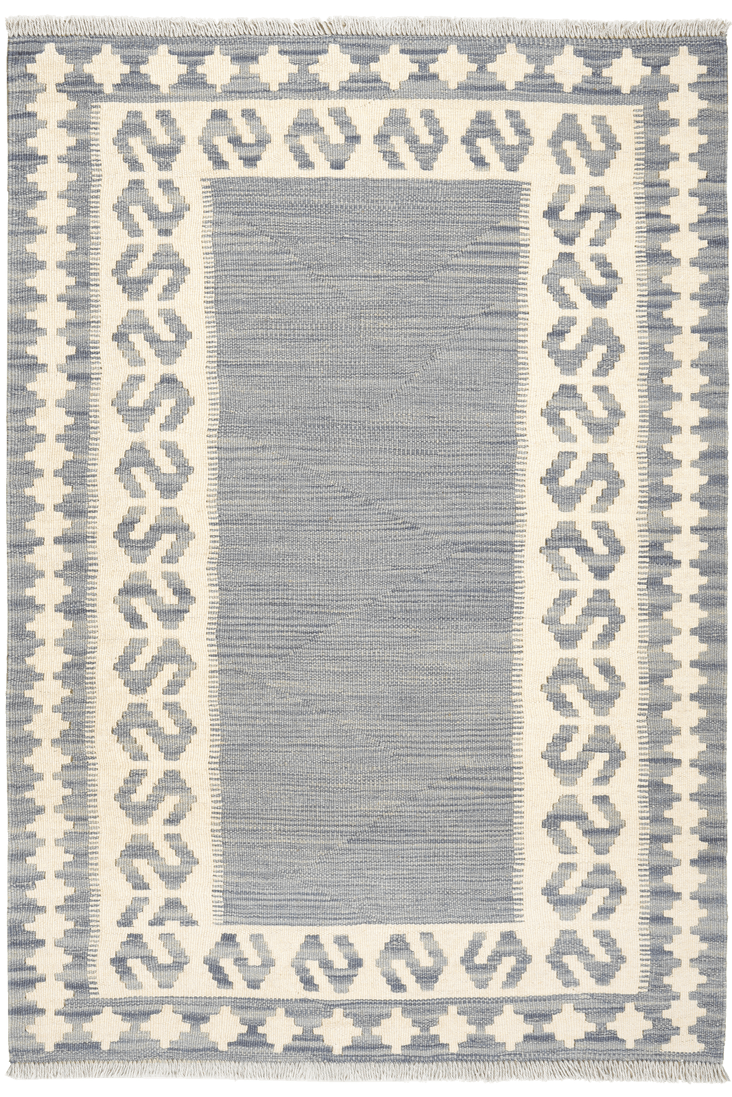 Kelim Gashgai — Handmade, 103x148 cm, Grey, 100% Virgin Wool | Main view