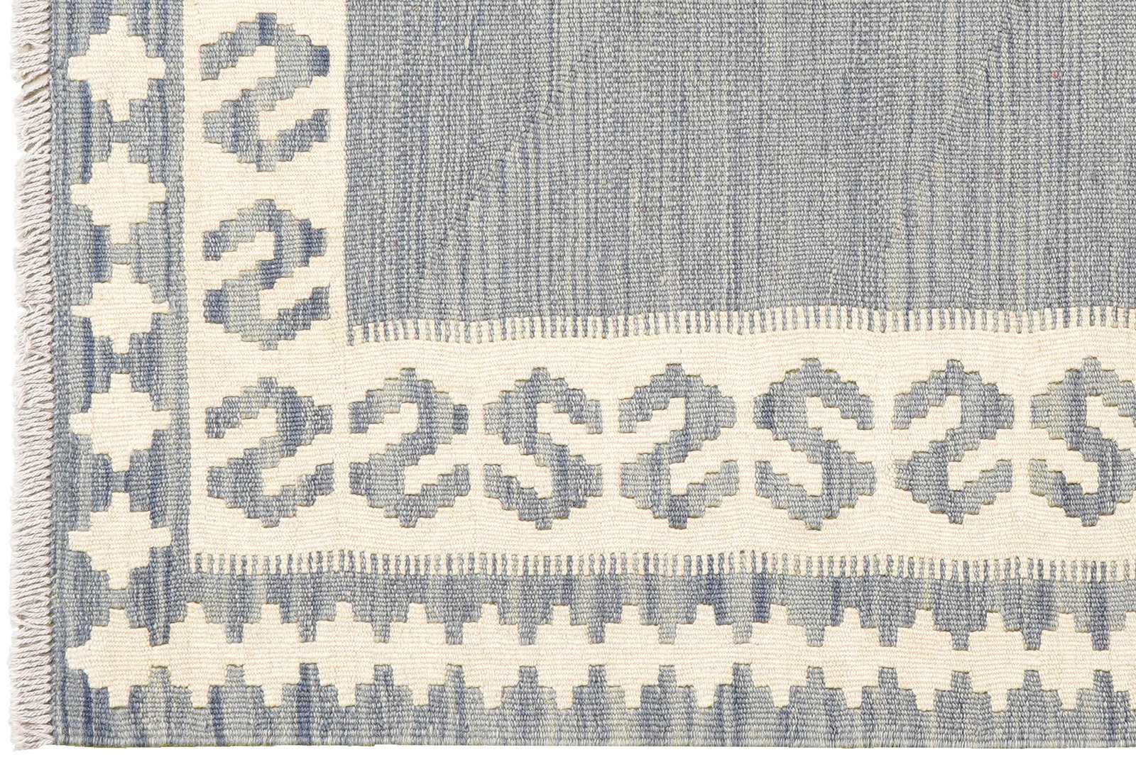 Kelim Gashgai — Handmade, 103x148 cm, Grey, 100% Virgin Wool | View 3