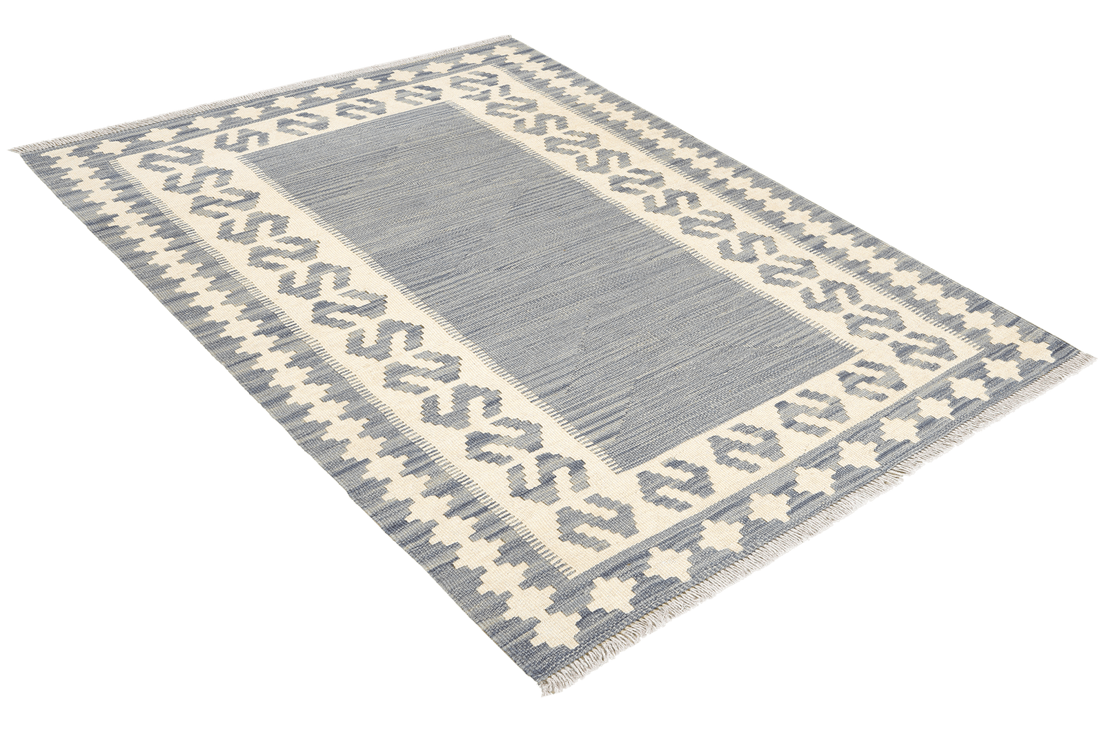 Kelim Gashgai — Handmade, 103x148 cm, Grey, 100% Virgin Wool | View 4