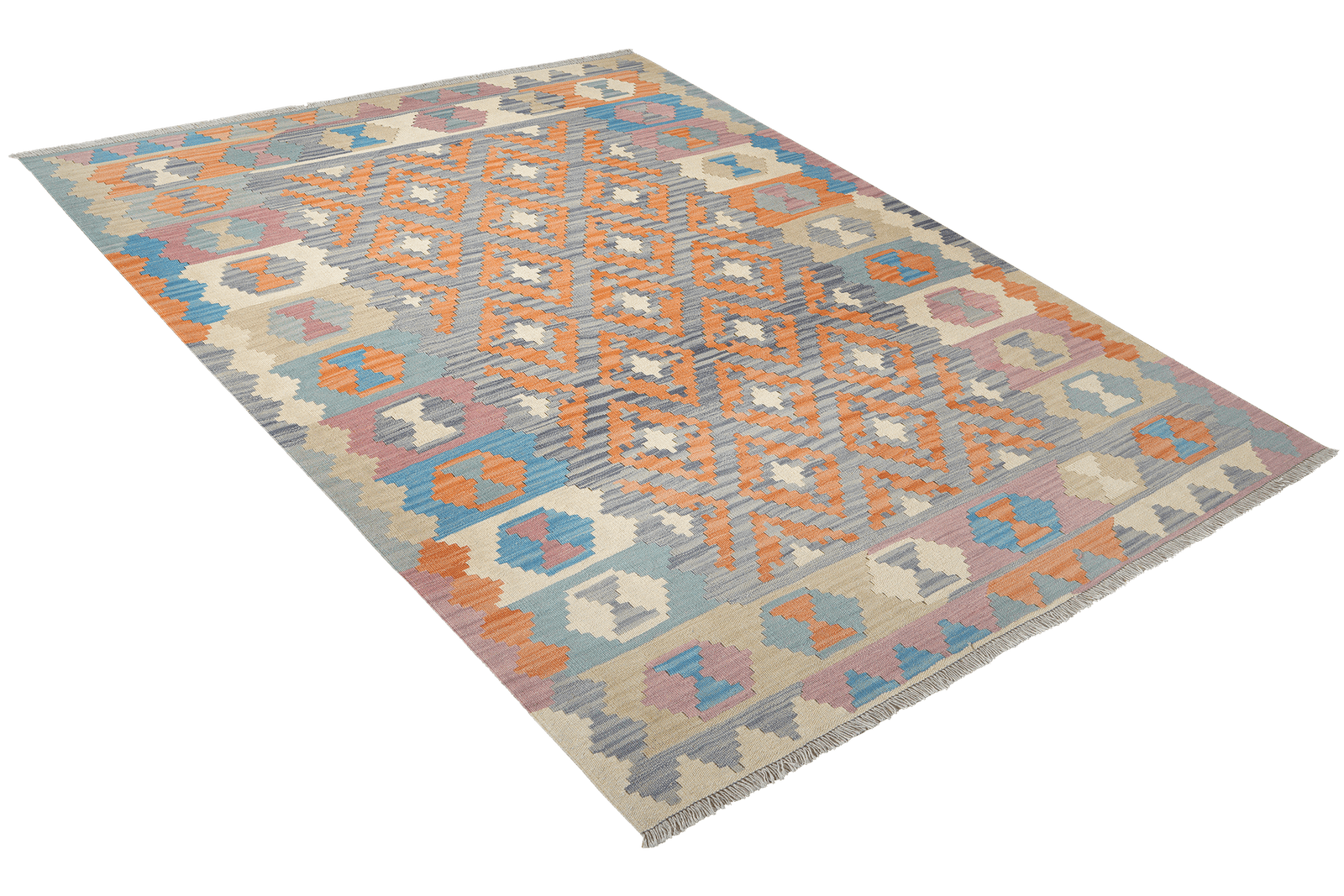 Kelim Gashgai — Handmade, 171x241 cm, Blue, 100% Virgin Wool | View 4