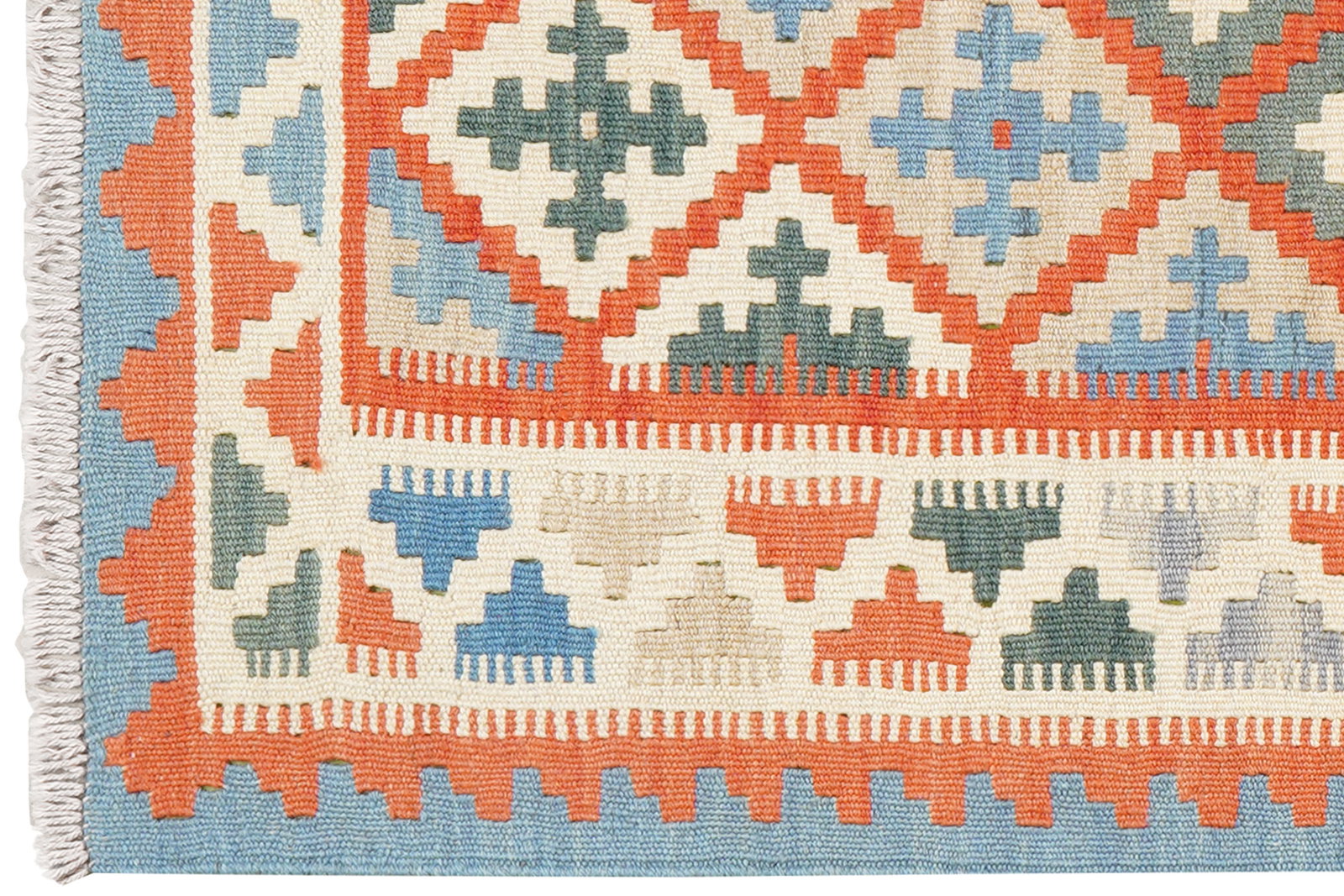 Kelim Gashgai — Handgefertigt, 124x82 cm, Beige, 100% Virgin Wool | View 4