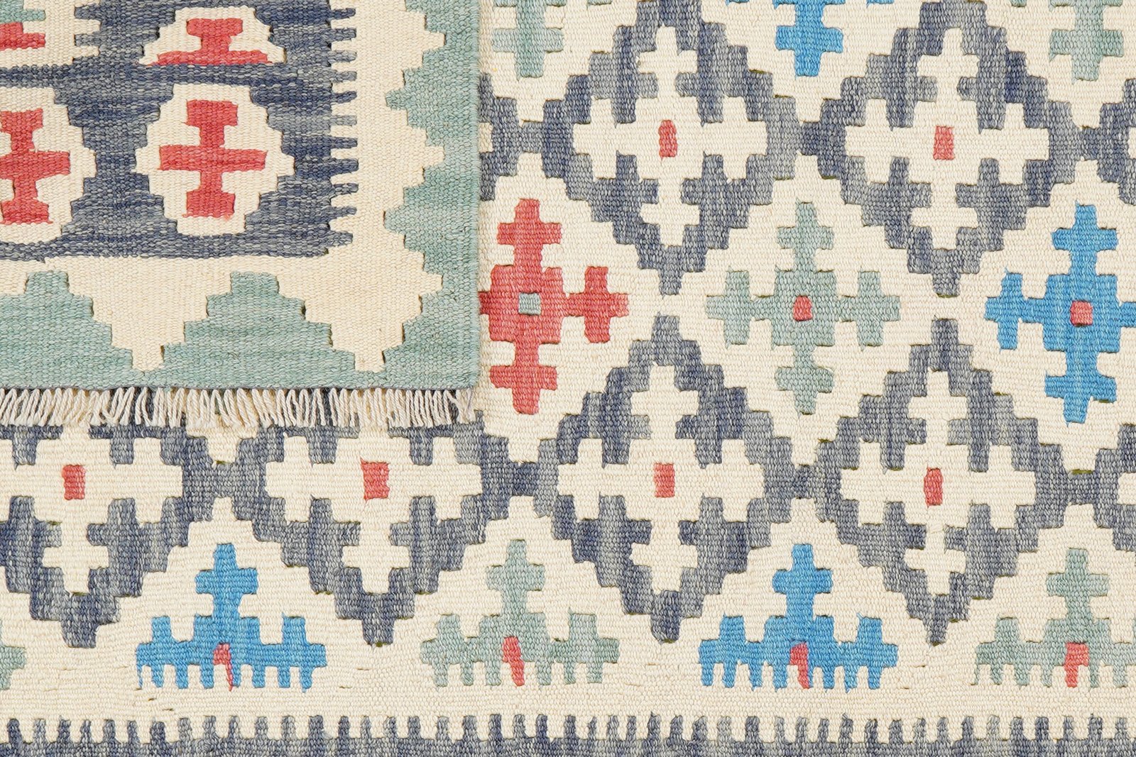 Kelim Gashgai — Handmade, 117x174 cm, Beige, 100% Virgin Wool | View 6