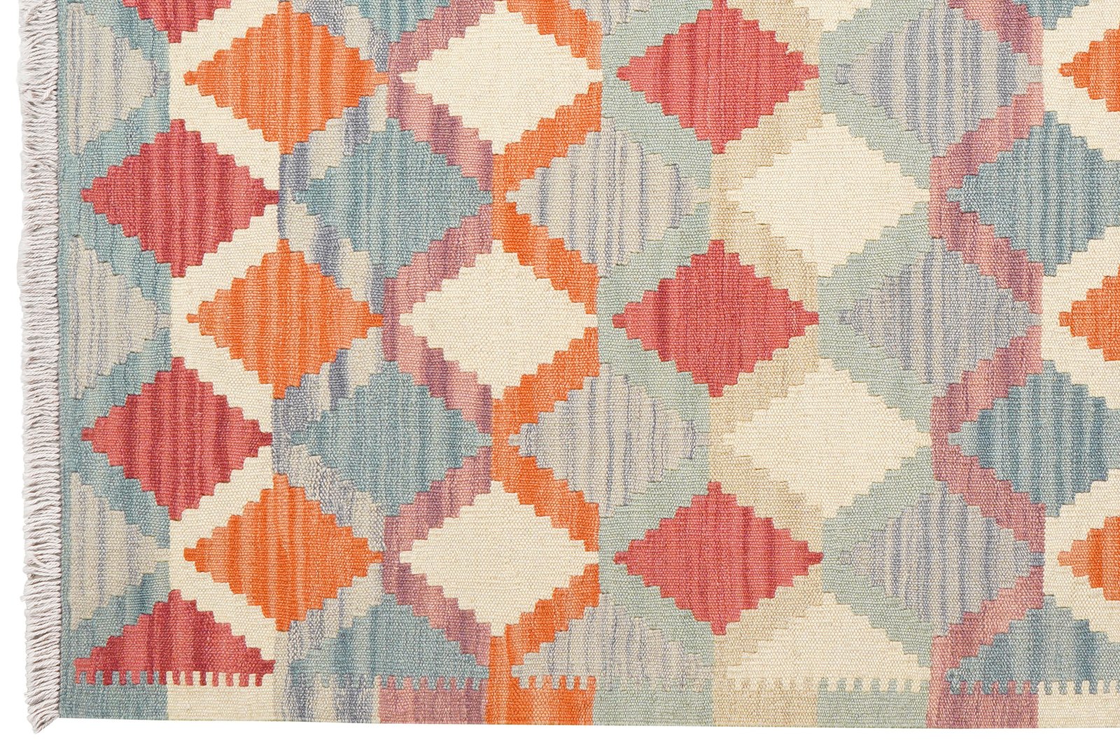 Kelim Gashgai — Handmade, 122x180 cm, Blue, 100% Virgin Wool | View 3