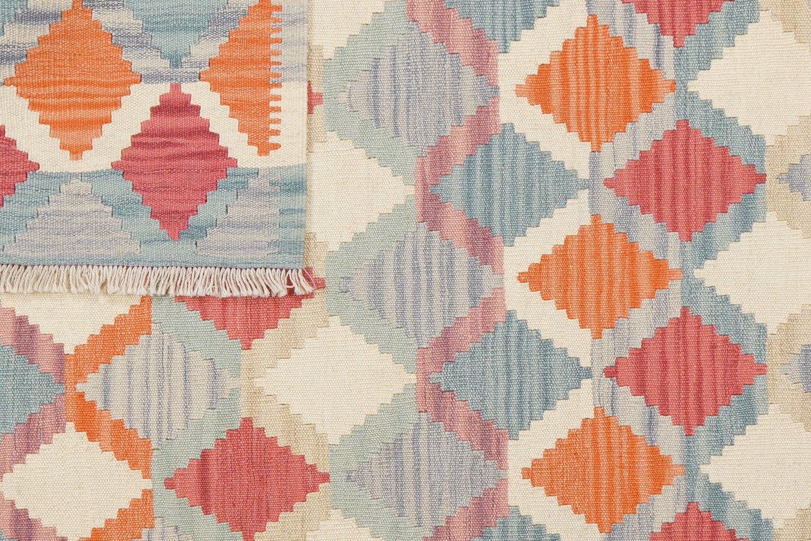 Kelim Gashgai — Handmade, 122x180 cm, Blue, 100% Virgin Wool | View 6