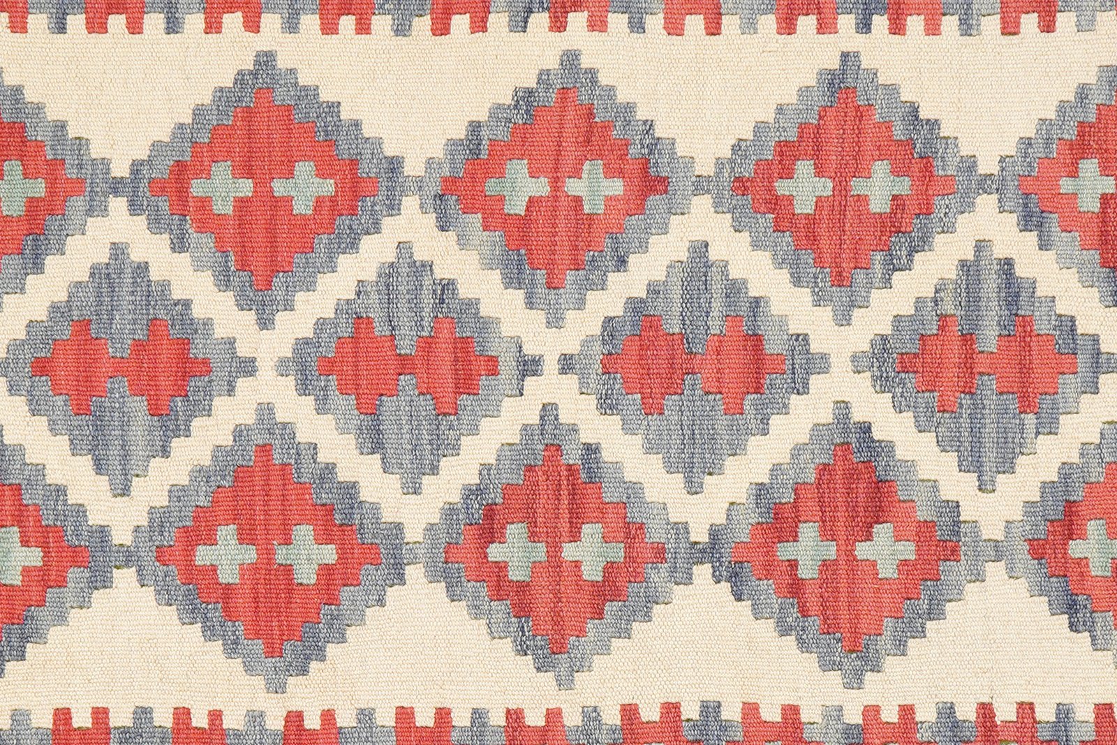 Kelim Gashgai — Handmade, 87x204 cm, Beige, 100% Virgin Wool | View 5