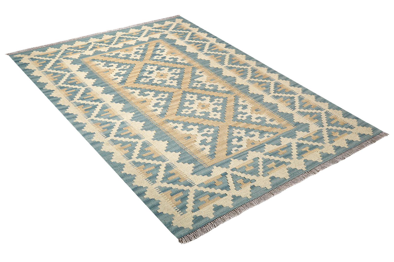 Kelim Gashgai — Handgefertigt, 166x127 cm, Beige, 100% Virgin Wool | View 5