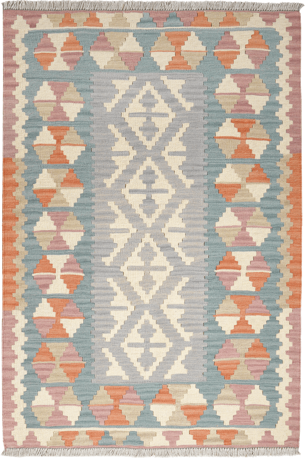 Kelim Gashgai — Handmade, 102x152 cm, Grey, 100% Virgin Wool | Main view