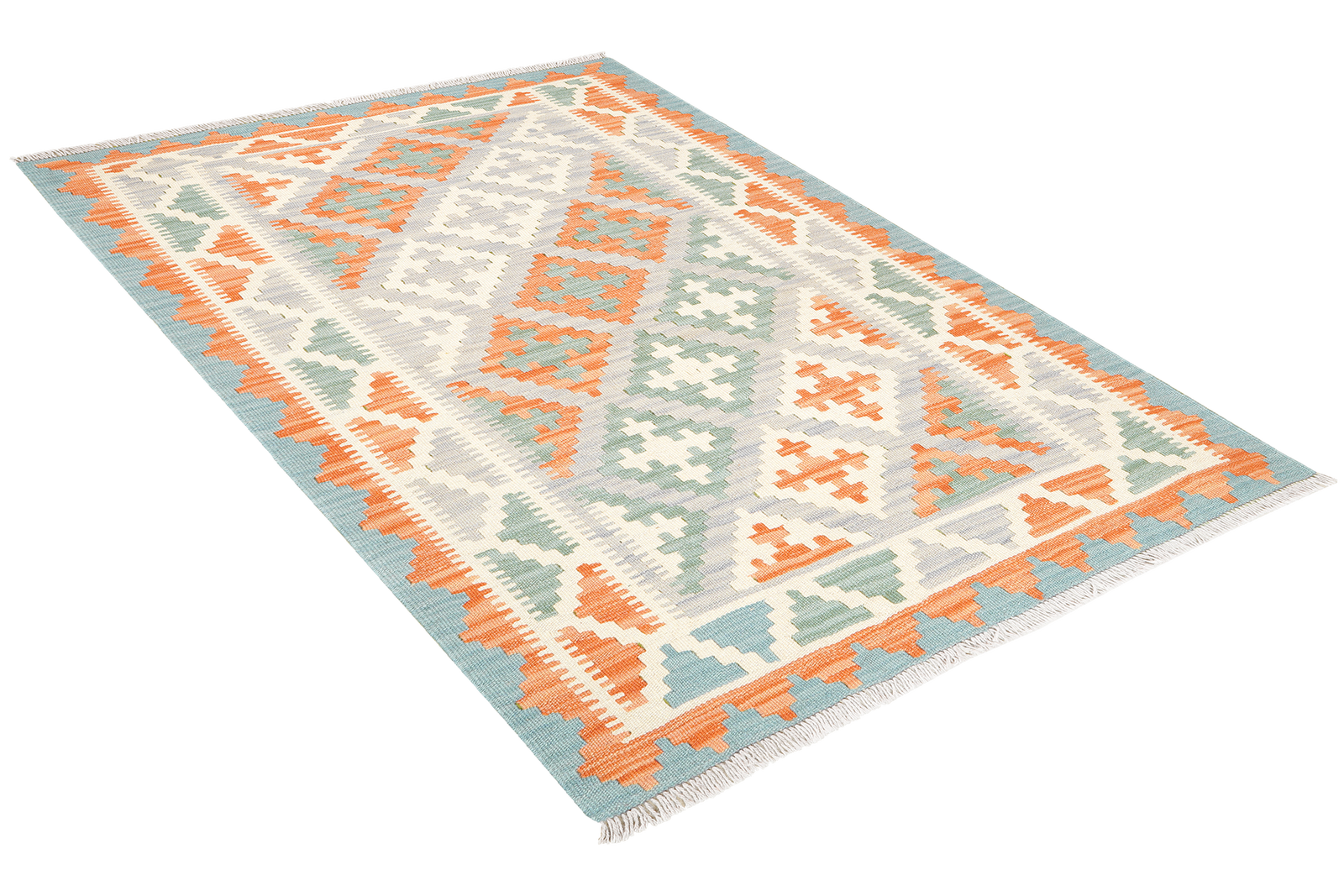 Kelim Gashgai — Handgefertigt, 146x100 cm, Beige, 100% Virgin Wool | View 5