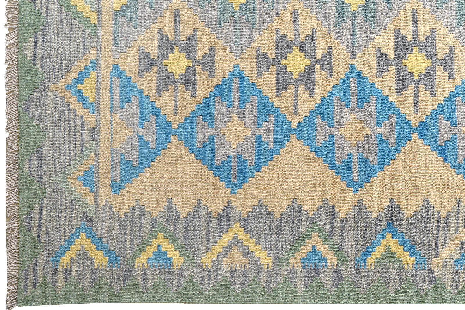 Kelim Gashgai — Handgefertigt, 223x170 cm, Grau, 100% Virgin Wool | View 4