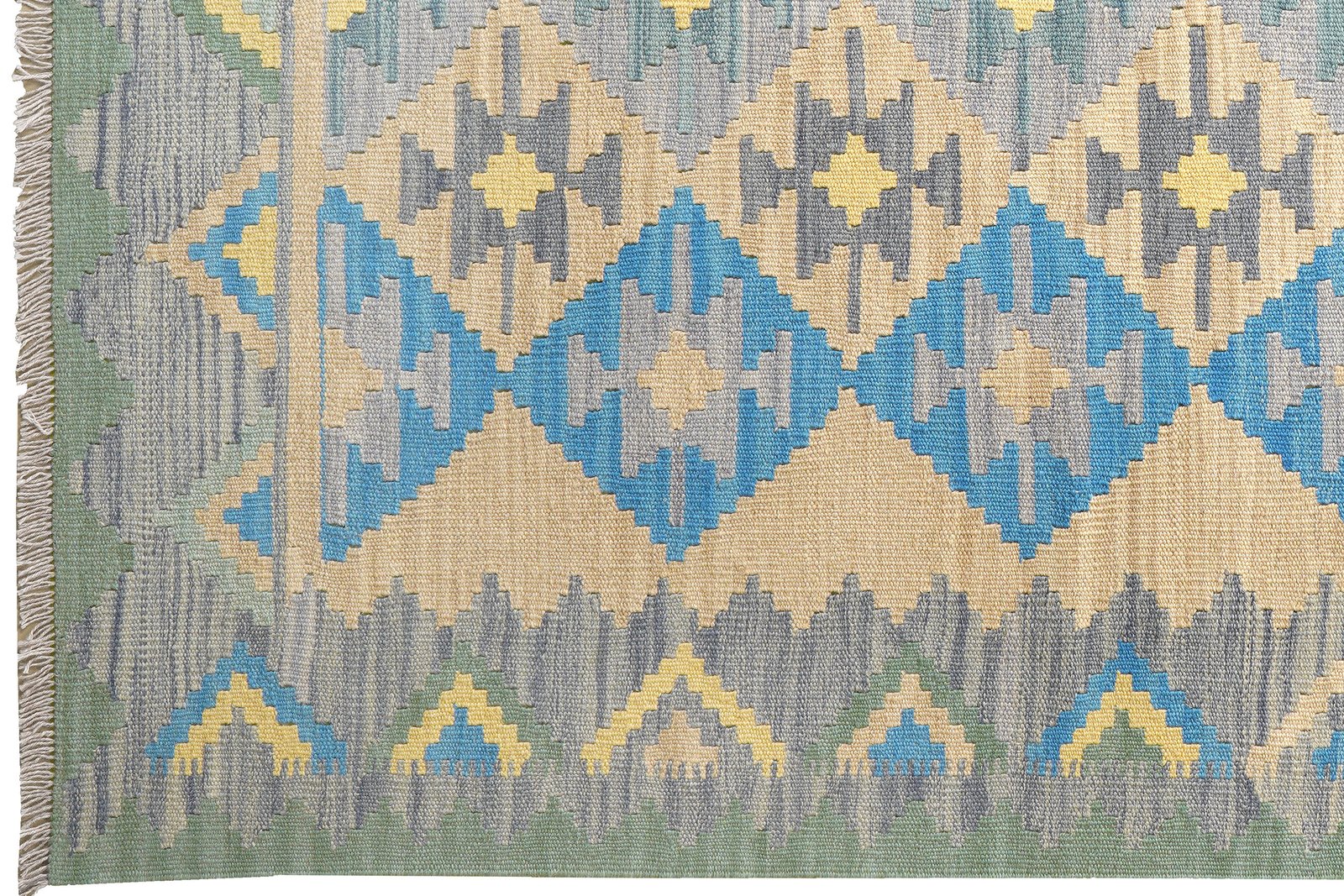 Kelim Gashgai — Handmade, 170x223 cm, Beige, 100% Virgin Wool | View 3