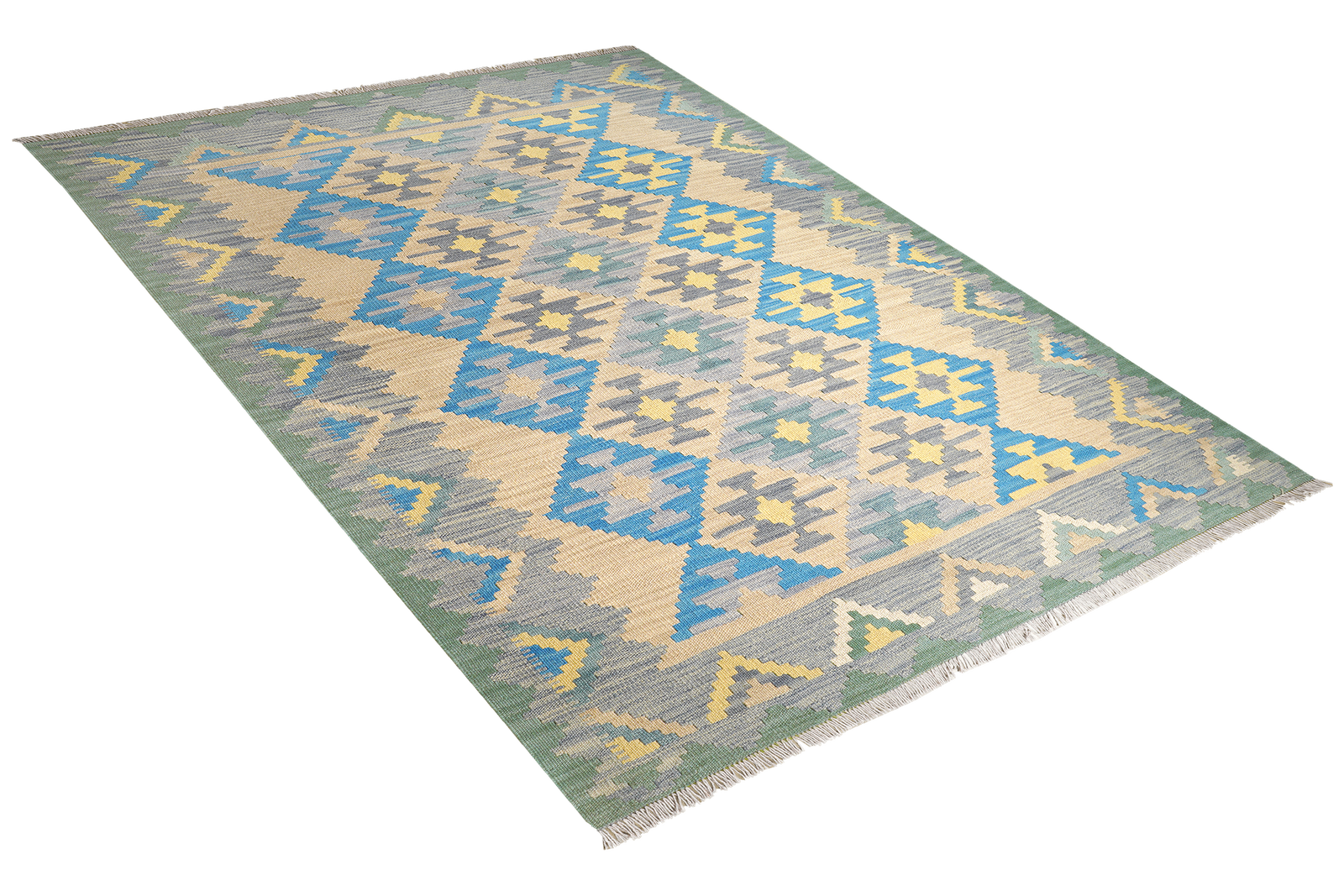 Kelim Gashgai — Handgefertigt, 223x170 cm, Grau, 100% Virgin Wool | View 5