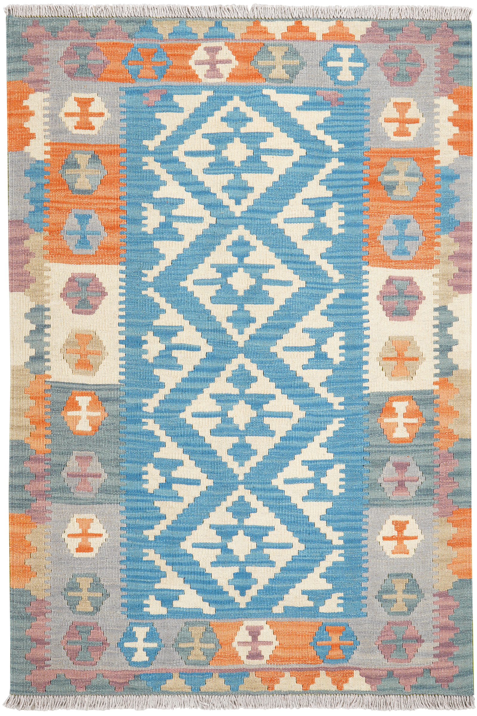 Kelim Gashgai — Handgefertigt, 148x100 cm, Bunt, 100% Virgin Wool | Main view