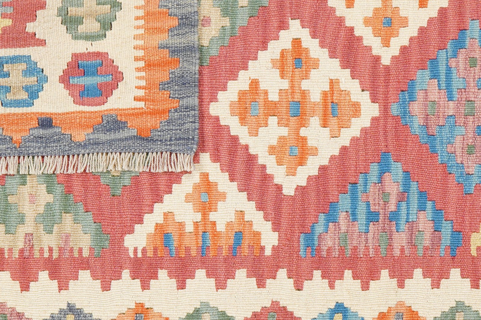 Kelim Gashgai — Handmade, 103x160 cm, Red, 100% Virgin Wool | View 6