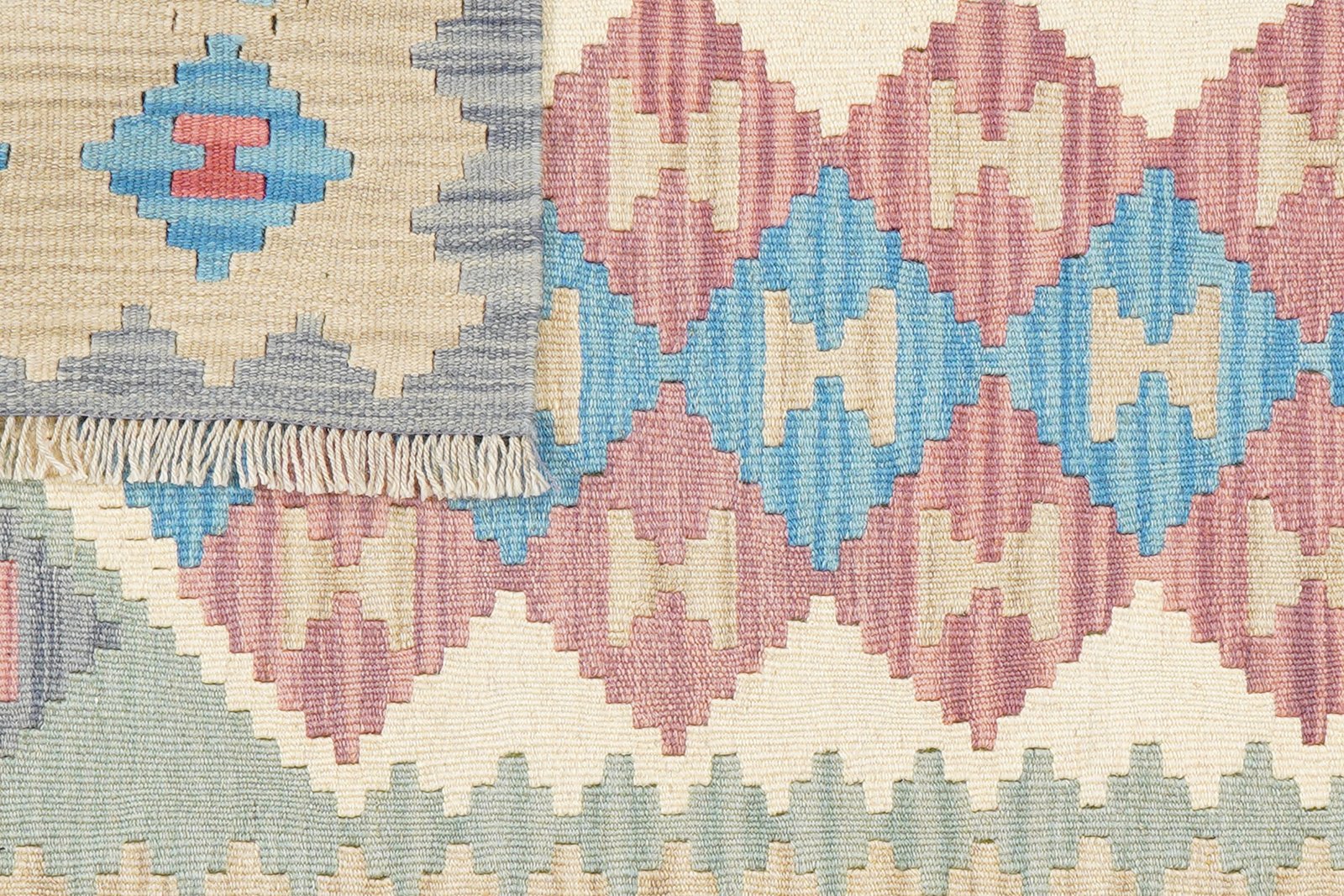 Kelim Gashgai — Handmade, 99x151 cm, Beige, 100% Virgin Wool | View 6
