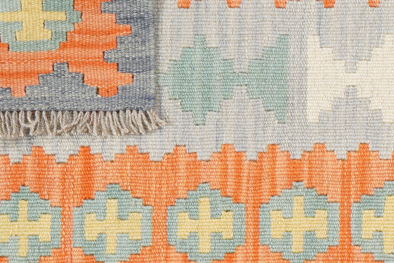 Kelim Gashgai — Handmade, 58x194 cm, Grey, 100% Virgin Wool | View 6