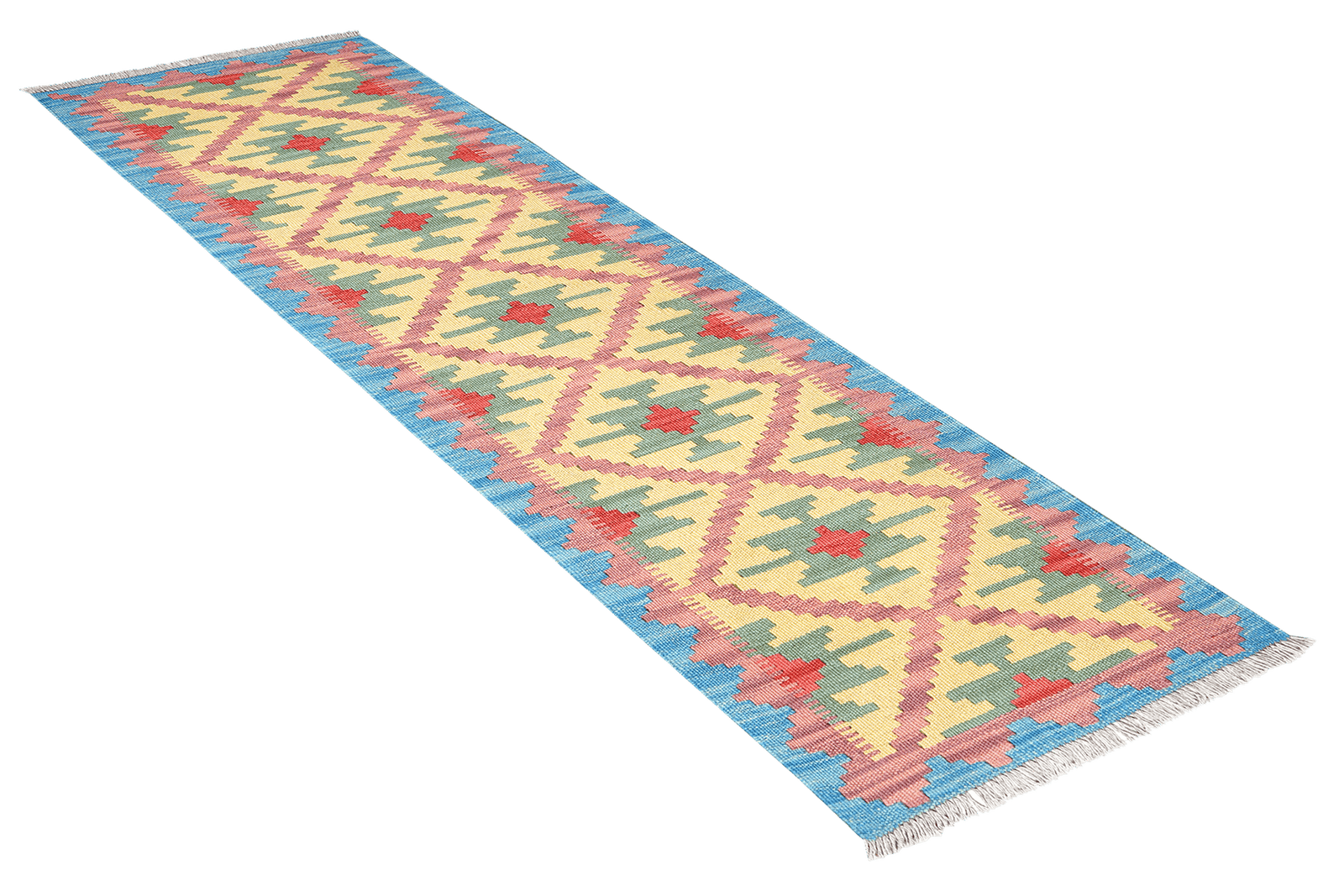 Kelim Gashgai — Handmade, 60x198 cm, Yellow, 100% Virgin Wool | View 4