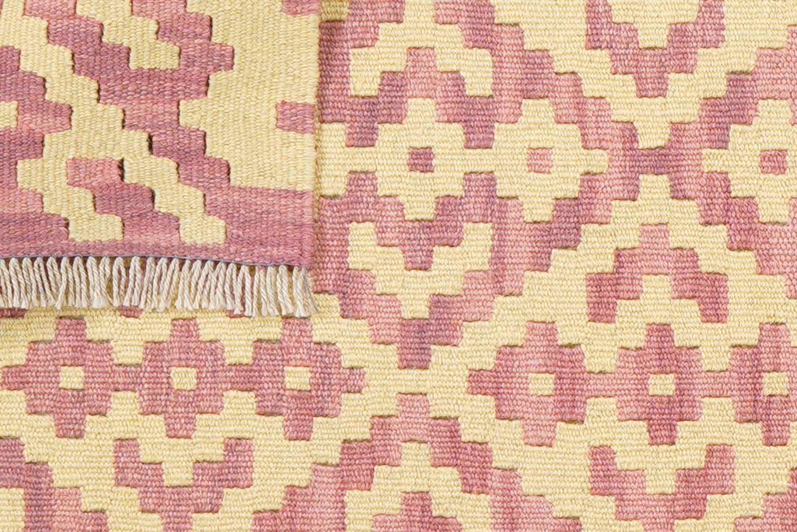 Kelim Gashgai — Handmade, 61x197 cm, Beige, 100% Virgin Wool | View 6