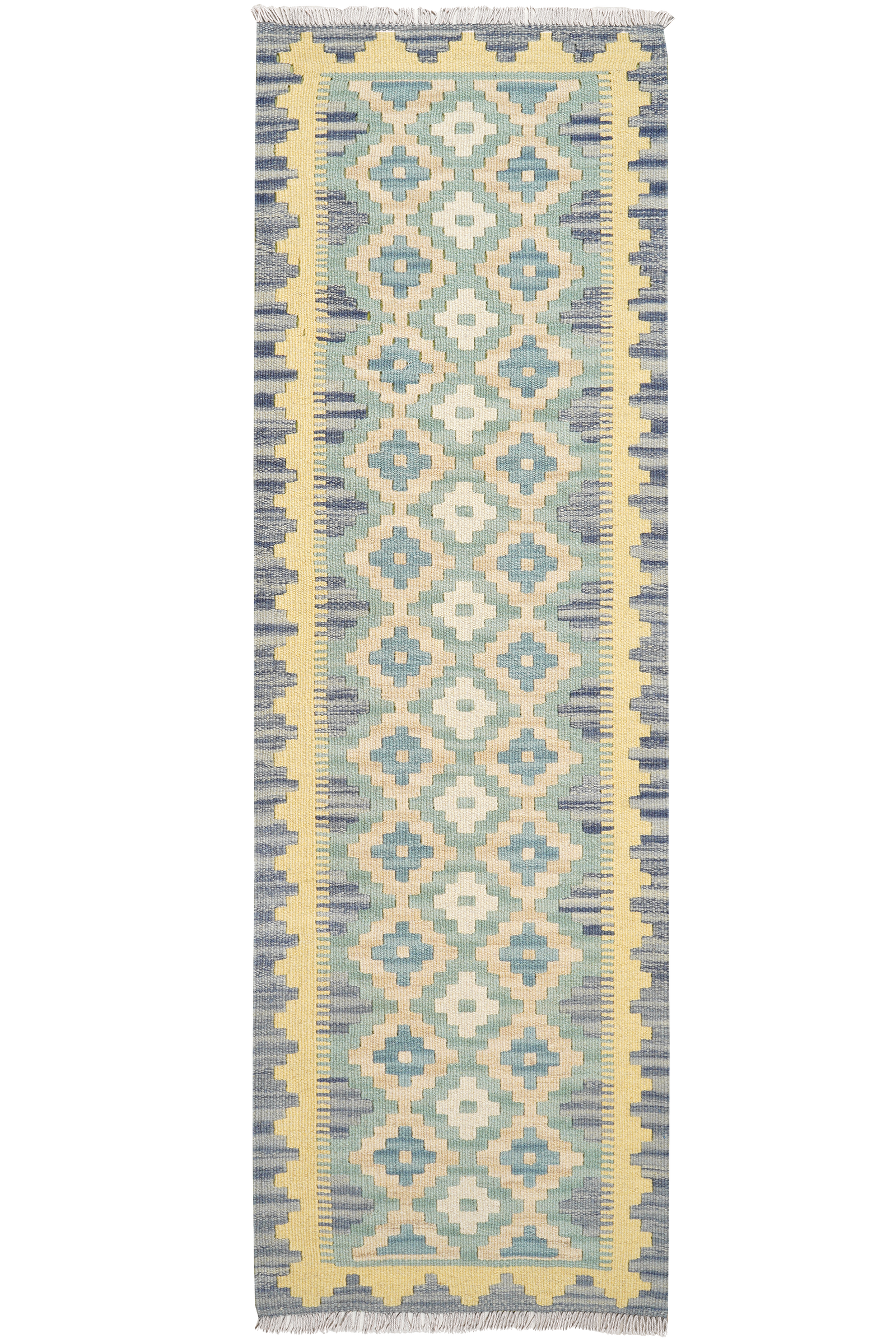 Kelim Gashgai — Handgefertigt, 187x59 cm, Gelb, 100% Virgin Wool | Main view