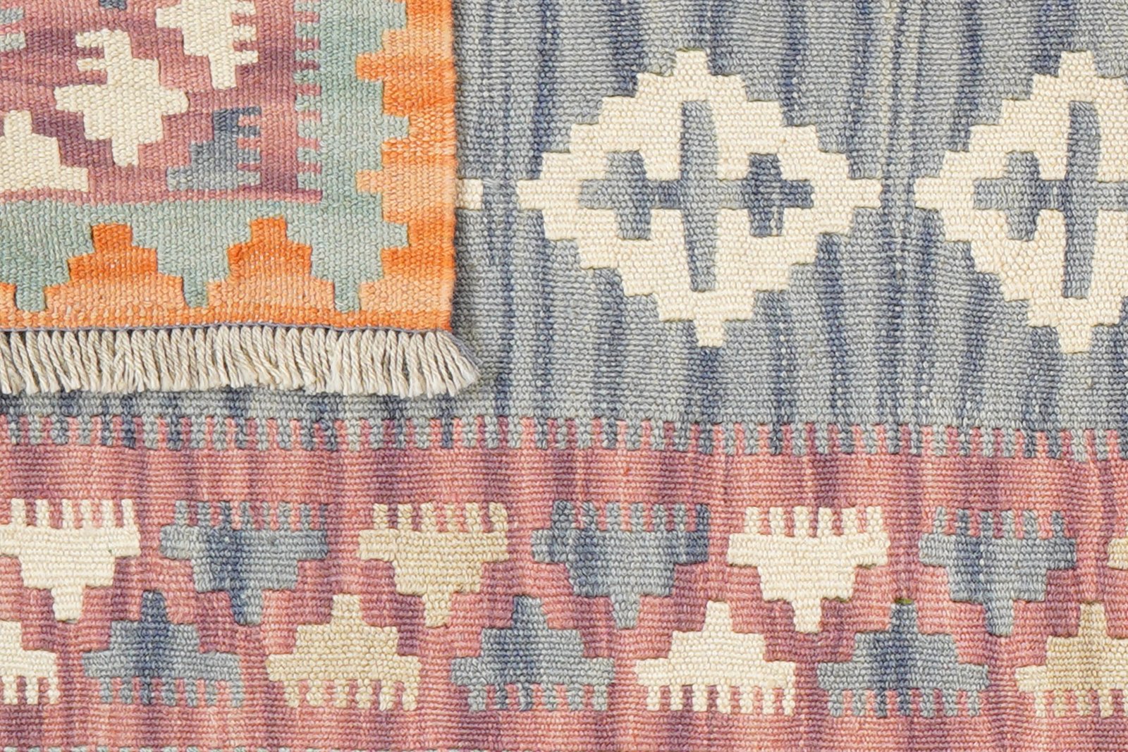 Kelim Gashgai — Handmade, 64x206 cm, Grey, 100% Virgin Wool | View 6