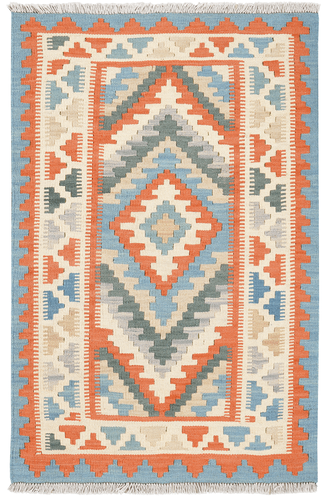 Kelim Gashgai — Handmade, 81x123 cm, Beige, 100% Virgin Wool | Main view