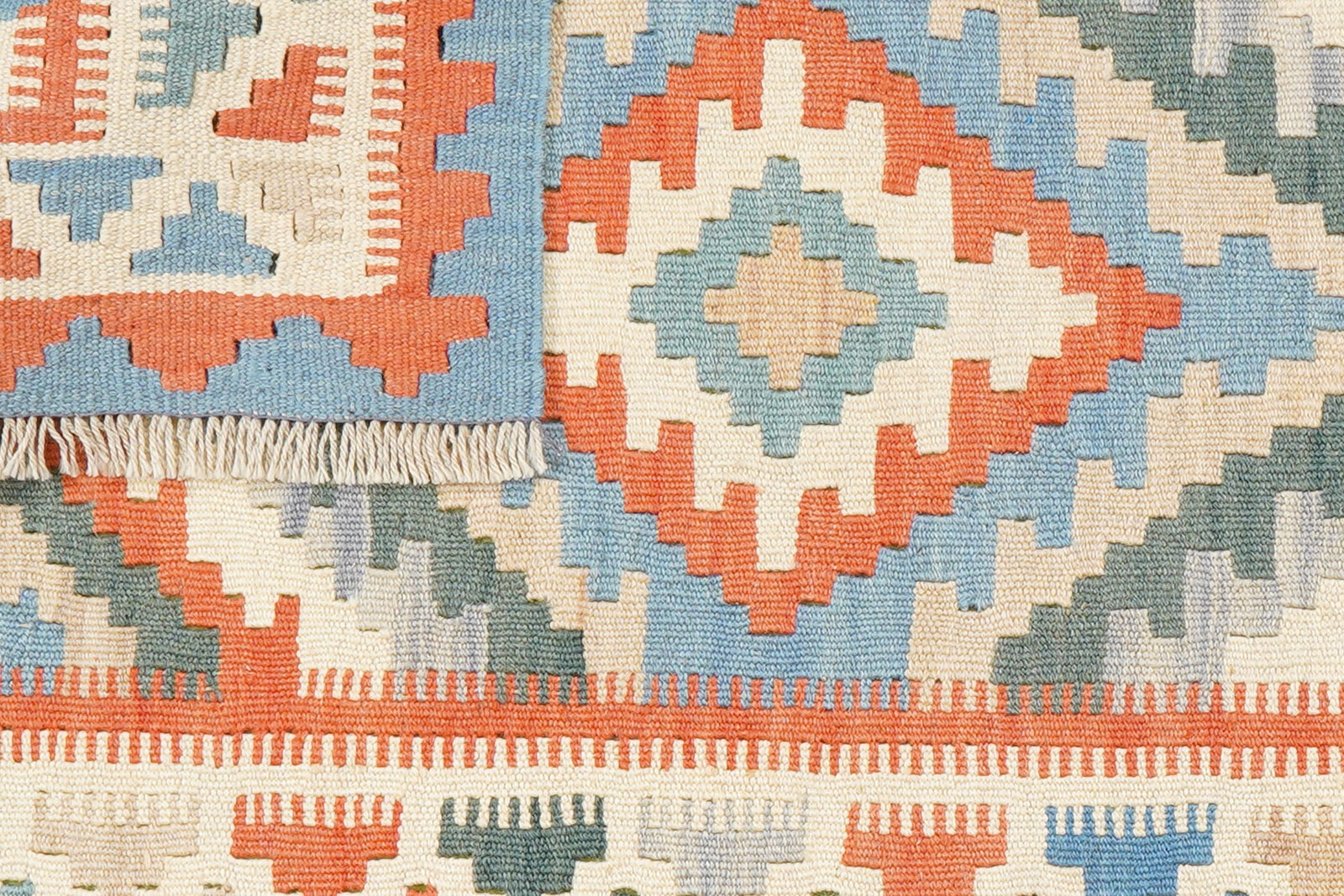 Kelim Gashgai — Handgefertigt, 123x81 cm, Beige, 100% Virgin Wool | View 7