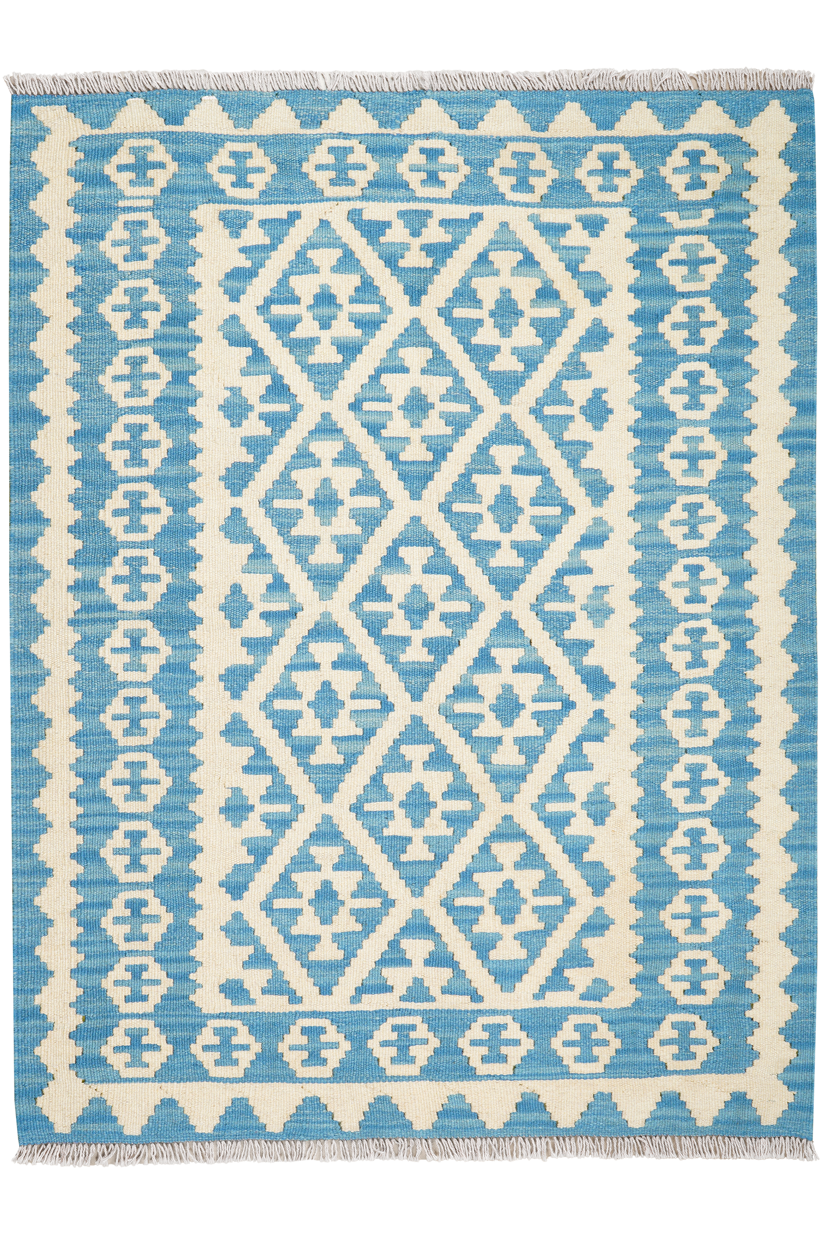 Kelim Gashgai — Handgefertigt, 147x111 cm, Beige, 100% Virgin Wool | Main view