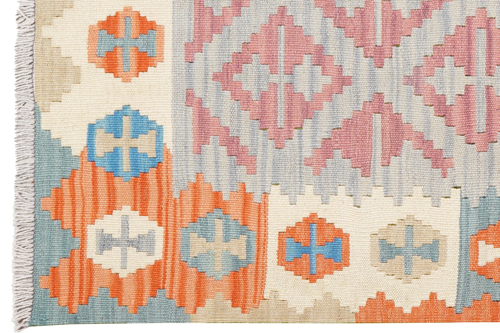 Kelim Gashgai — Handmade, 101x145 cm, Grey, 100% Virgin Wool | View 3