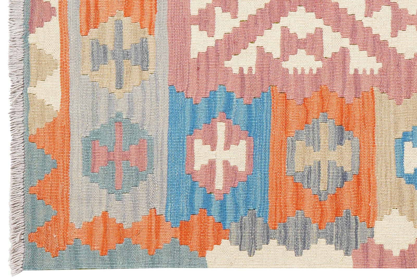 Kelim Gashgai — Handmade, 105x154 cm, Pink, 100% Virgin Wool | View 3