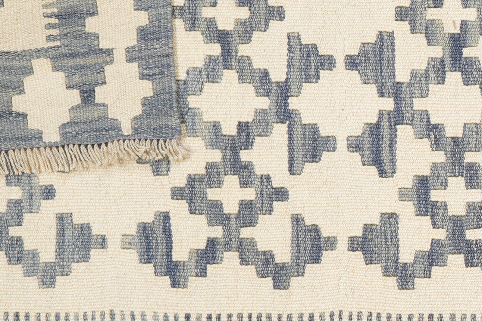 Kelim Gashgai — Handmade, 84x254 cm, Beige, 100% Virgin Wool | View 6