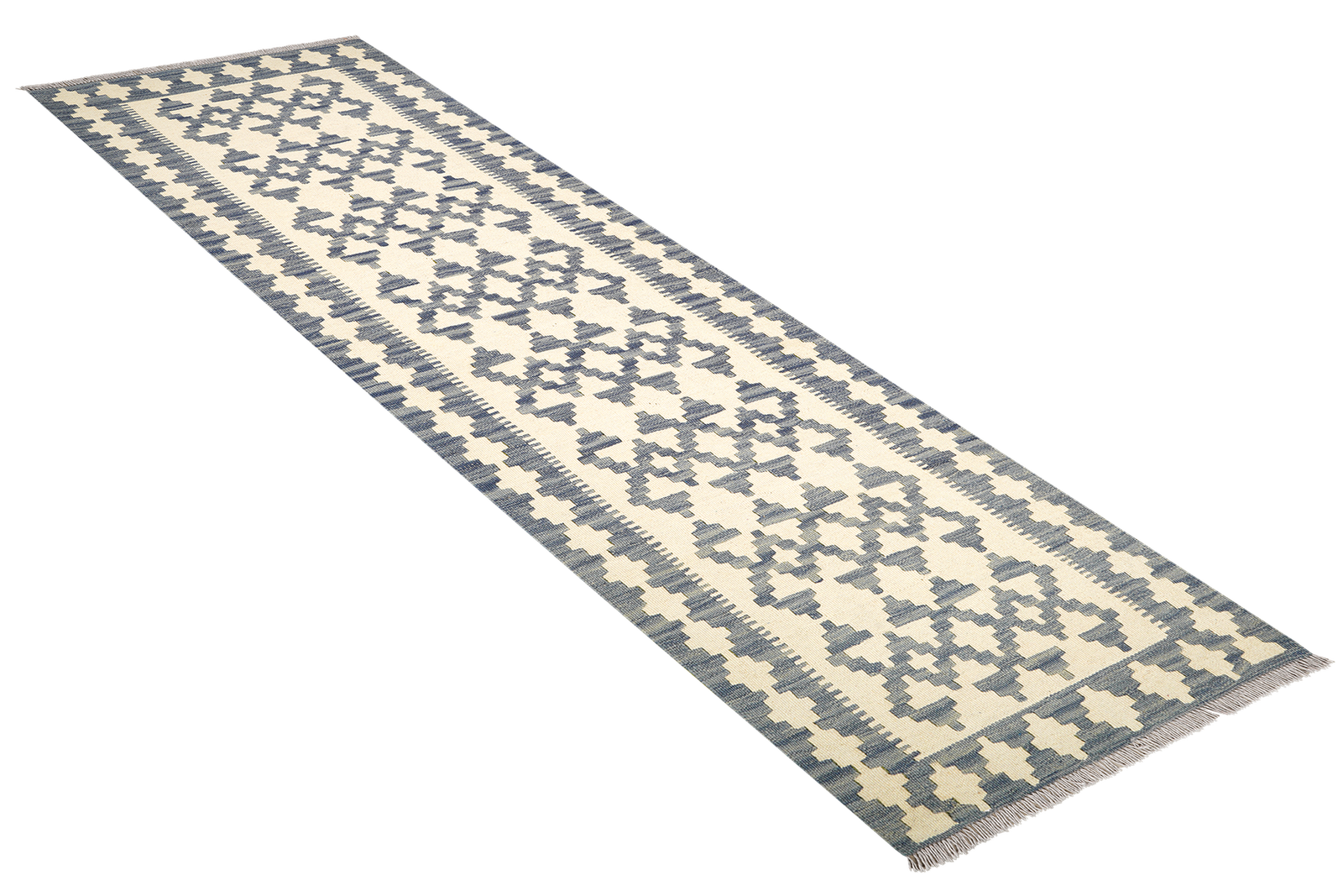 Kelim Gashgai — Handgefertigt, 256x85 cm, Grau, 100% Virgin Wool | View 5