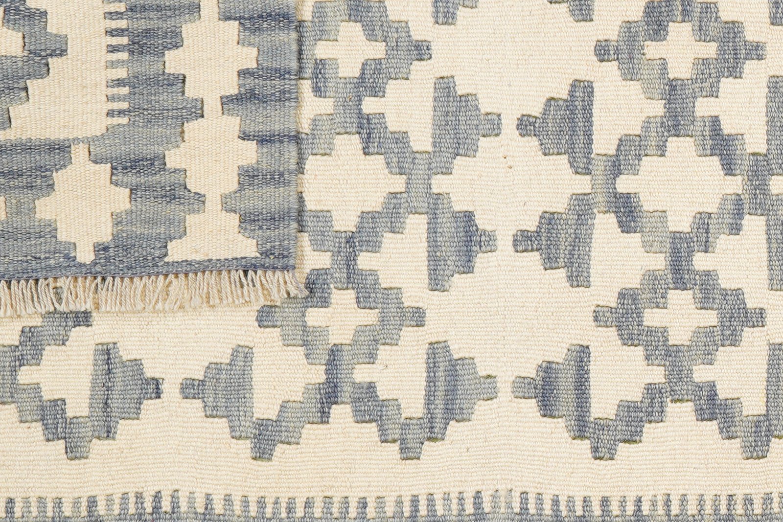 Kelim Gashgai — Handmade, 84x257 cm, Beige, 100% Virgin Wool | View 6