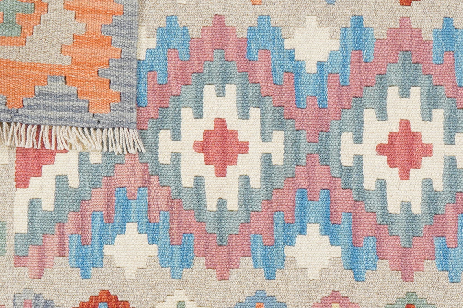 Kelim Gashgai — Handgefertigt, 115x80 cm, Orange, 100% Virgin Wool | View 7