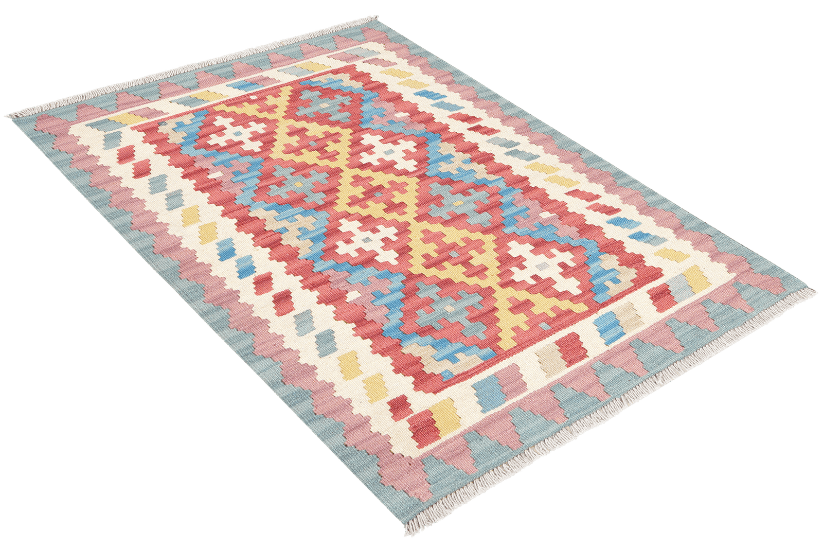 Kelim Gashgai — Handmade, 85x119 cm, Red, 100% Virgin Wool | View 4