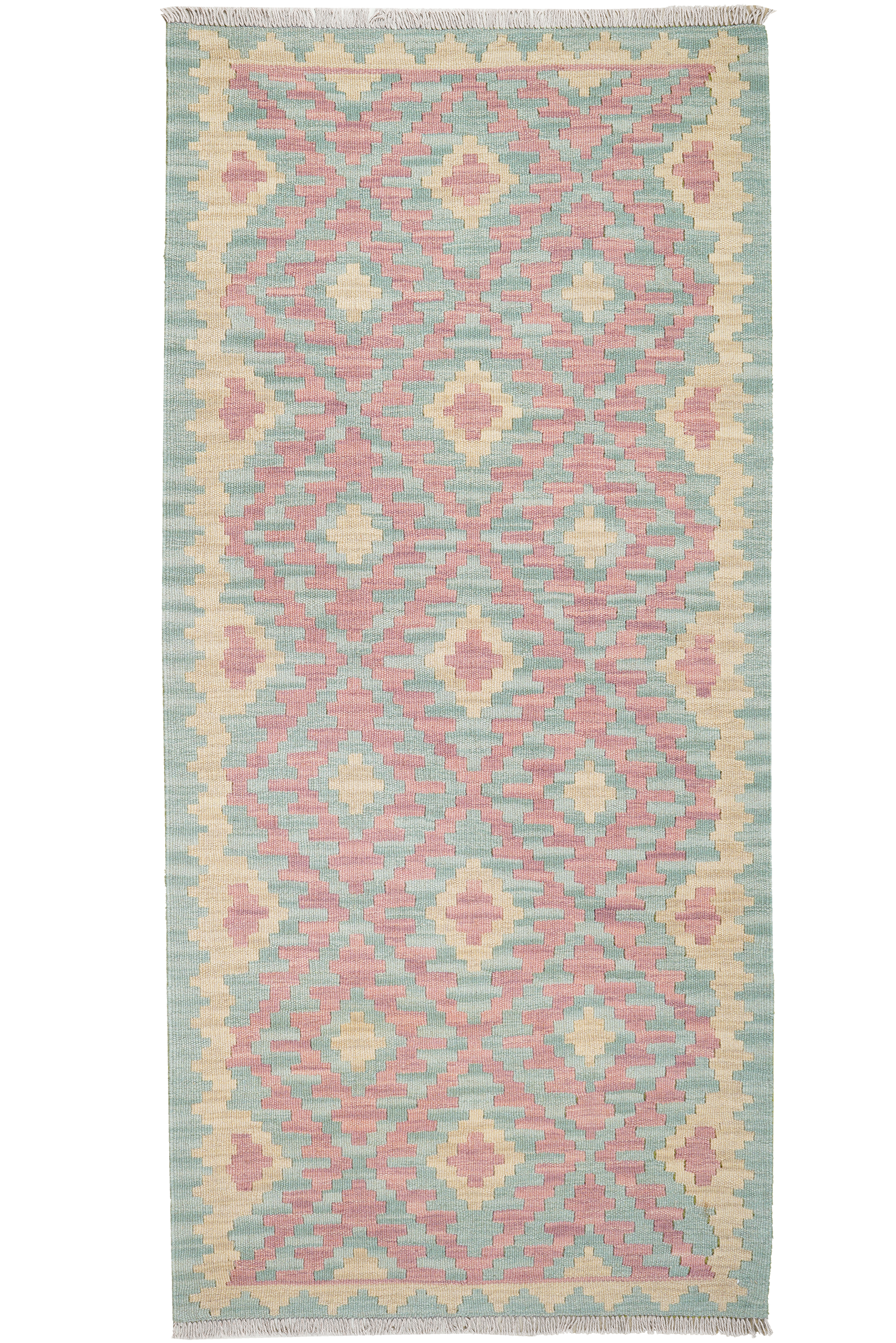 Kelim Gashgai — Handgefertigt, 195x88 cm, Beige, 100% Virgin Wool | Main view