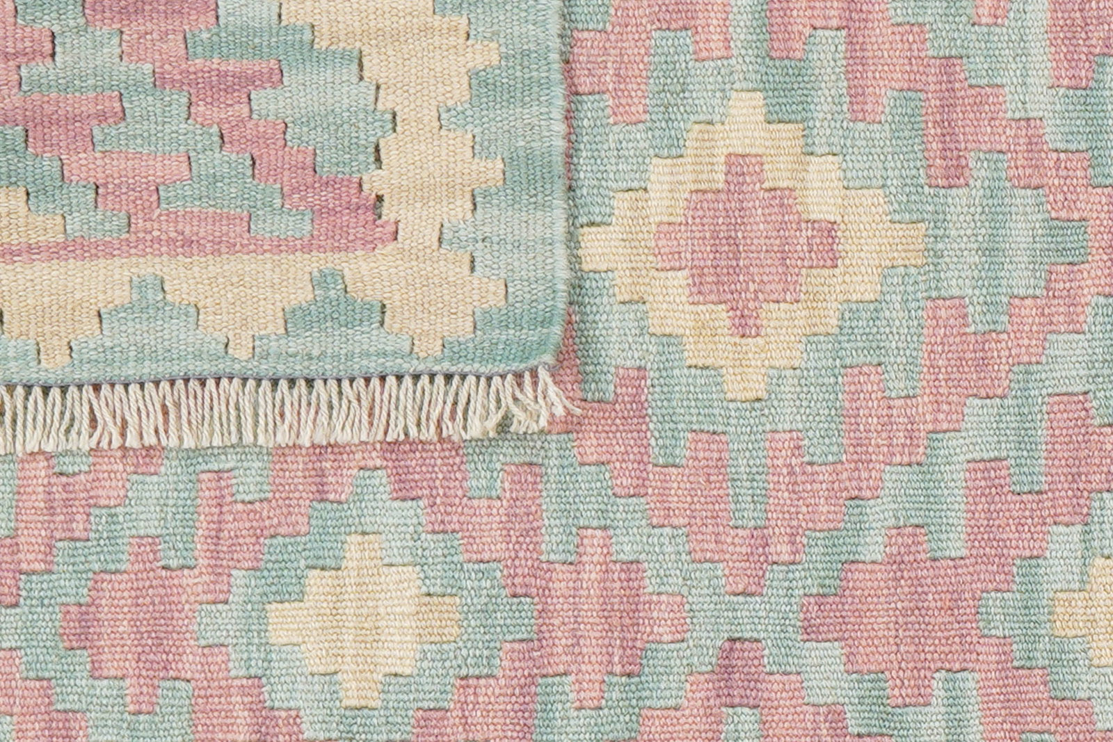 Kelim Gashgai — Handgefertigt, 195x88 cm, Beige, 100% Virgin Wool | View 7