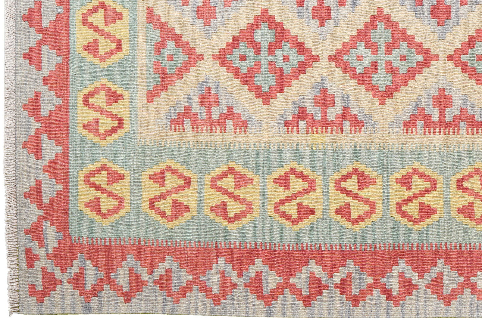 Kelim Gashgai — Handgefertigt, 203x153 cm, Grün, 100% Virgin Wool | View 4